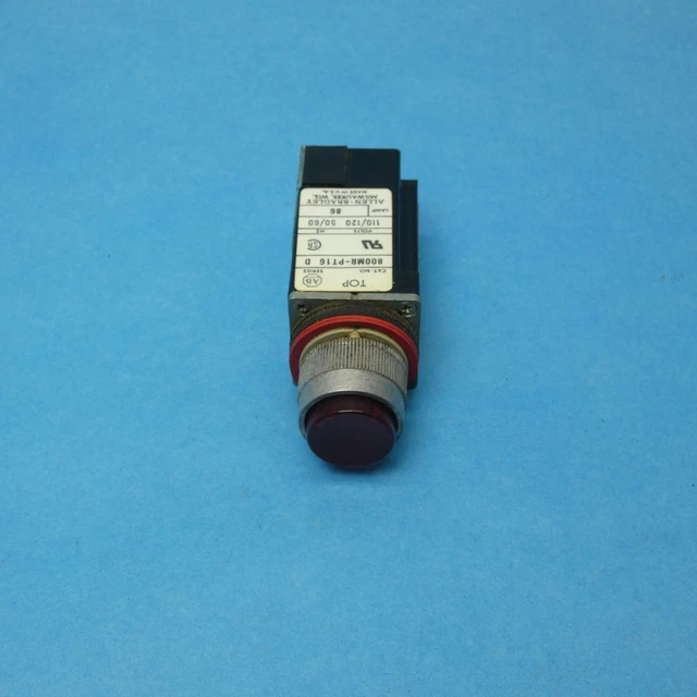 Allen Bradley 800MR-PT16R /D Pilot Light W/Test 22.5 MM Round Metal 120VAC Red