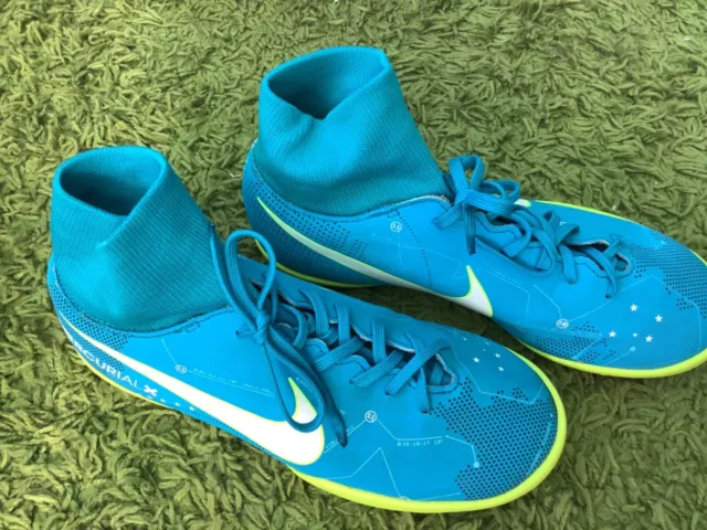 Nike Mercurial X Neymar astro boots. UK 4. Very good condition. Turquoise & neon