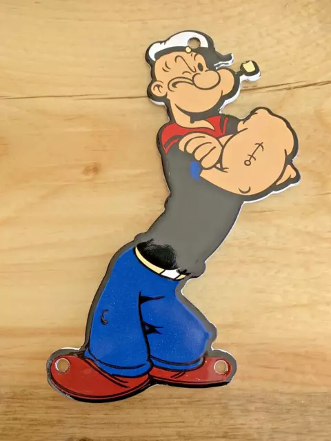 Vintage Popeye Cartoon Sailor Motor Oil Soda Pop Gas Oil Disney Porcelain Sign