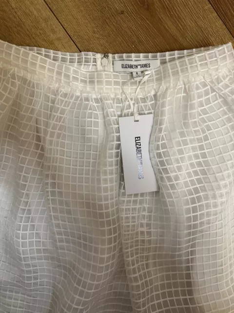 Elizabeth & James Avenue Grid Overlay Skirt With Sheer Silk Hemline. Size 6 BNWT 2