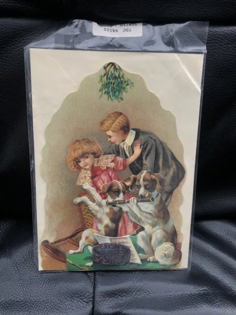 Rare Vintage 1994 Mamelok Press Children Dog With Flute Blank 3D Pop-Up Card