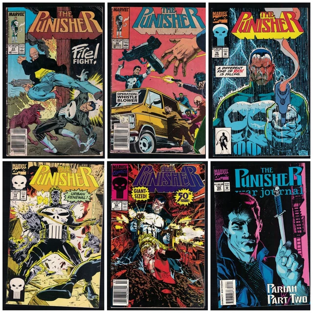 Marvel Comics The Punisher, war journal Lot 1 of 6 comic Books #50, 76, 23, 74