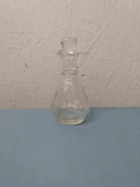 Hazel Atlas Vintage Single Clear Cruet with Stopper, Oil or Vinegar (LL)