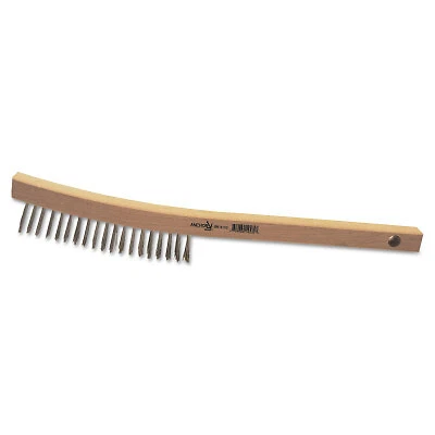 Hand Scratch Brushes, 3 X 19 Rows, Carbon Steel Bristles, Curved Wood Handle ORS