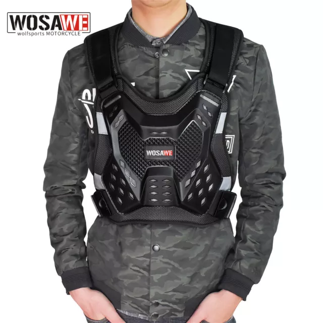 WOSAWE Adult Motocross Jacket Motorcycle Off-Road Vest Chest Protector Guards