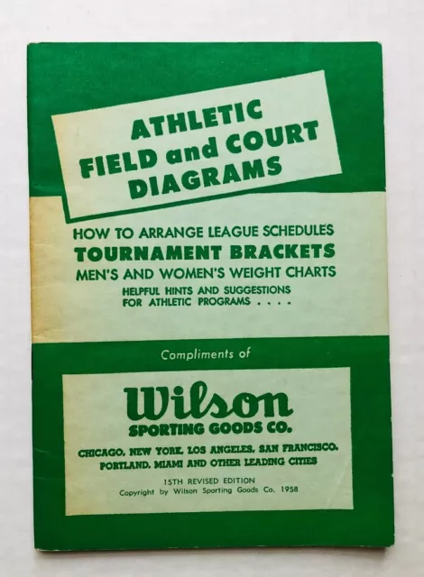 Athletic Field And Court Diagrams Paperback Booklet 1958 Wilson Sporting Goods