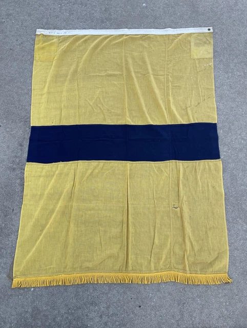 1945 WWII US Navy 5ft Linen Nautical Numeric 8 Signal Flag MARE ISLAND WW2 USA