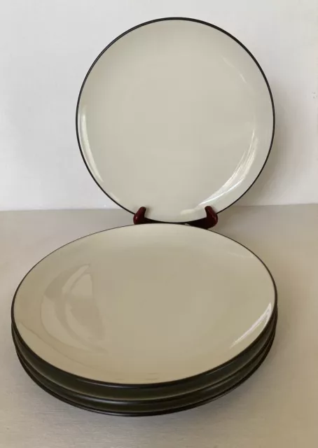 NORITAKE Set of 4 Colorwave Graphite Bloom 10 3/4" Dinner Plates Stoneware 8034