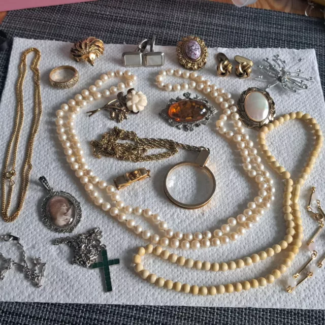 schmuck sammlung konvolut aus nachlass Teil 3 Bernstein Lupe ...