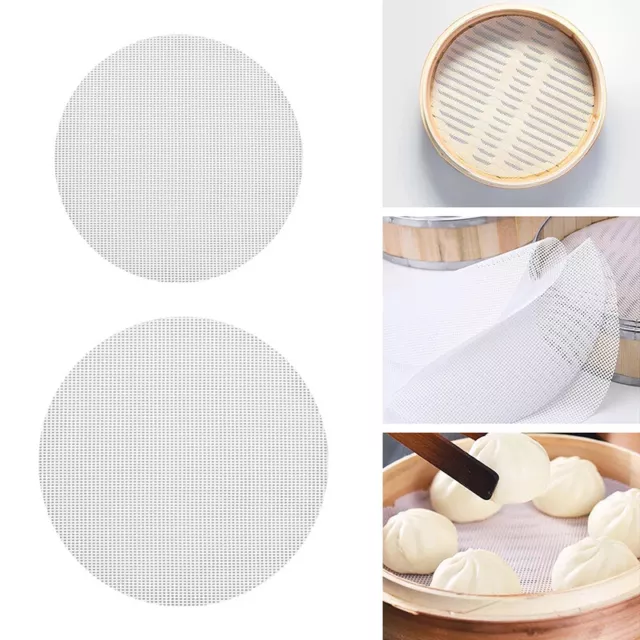 Non-Stick Silicone Steamer Mat Mesh Round Steamed Bun Pad Kitchen Tools 18-36cm