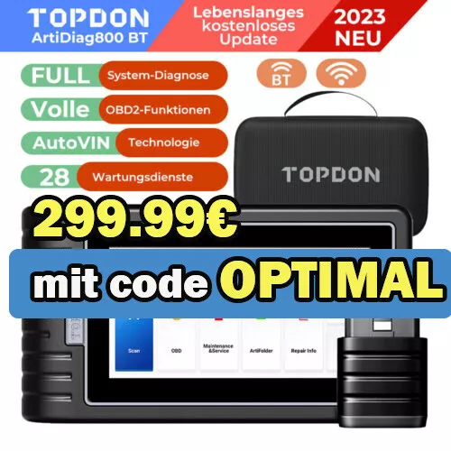 TOPDON AD800 BT Profi Auto OBD2 Dispositivo de diagnóstico Escáner 28+Reset TODO EL SISTEMA TPMS