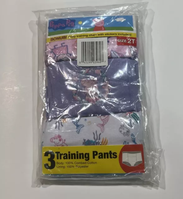 Peppa Pig Toddler Girls' 3pk Training Pants Size 3T White Pink