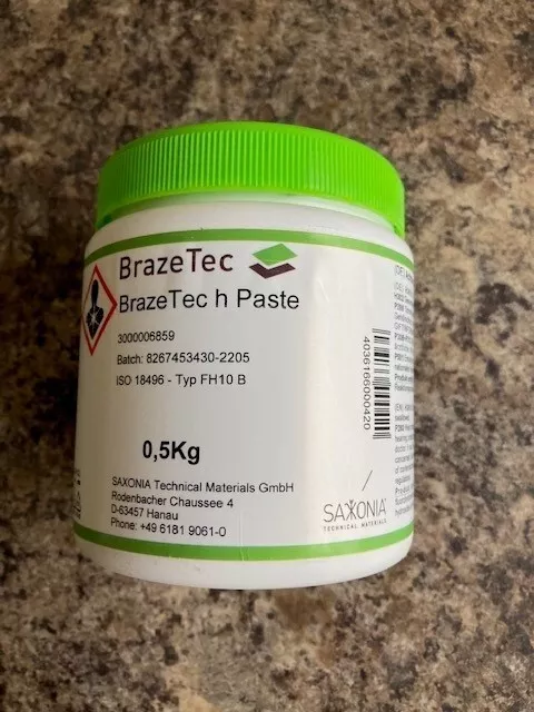 Silver solder flux Brazetec h paste, ultimate high-quality flux 500 grams