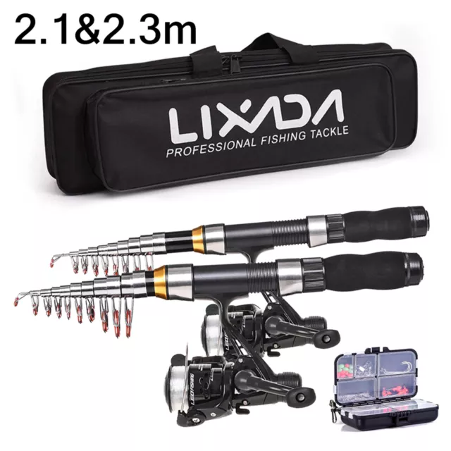 Fishing Rod Reel Combo Full Kit with 2.1m 2. Telescopic Fishing Q1A6