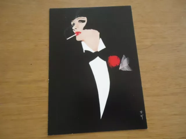 A Encadrer  15X10 Carte Postale Illustrateur Rene Gruau Femme A L'oeillet 1981