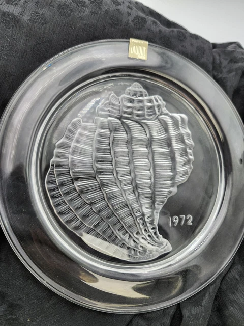 LALIQUE 波模様 クリスタル皿 Stunning Lalique Roscoff Fish and Bubbles Crystal Bowl