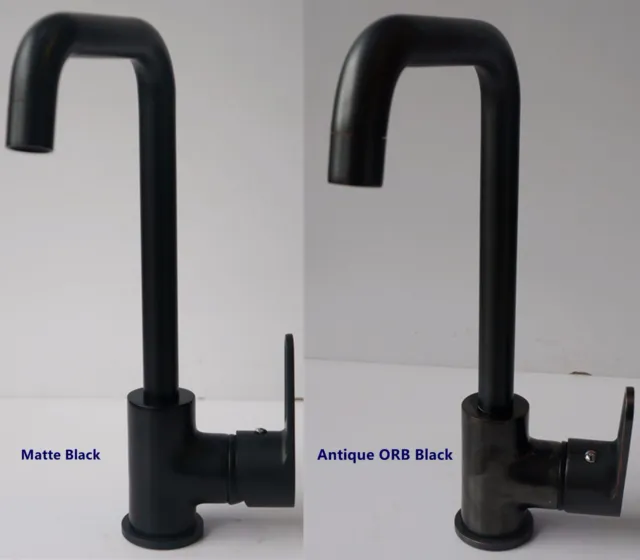Modern Brass Kitchen Sink Mono Bloc Swivel Single Lever Mixer Black ORB Tap
