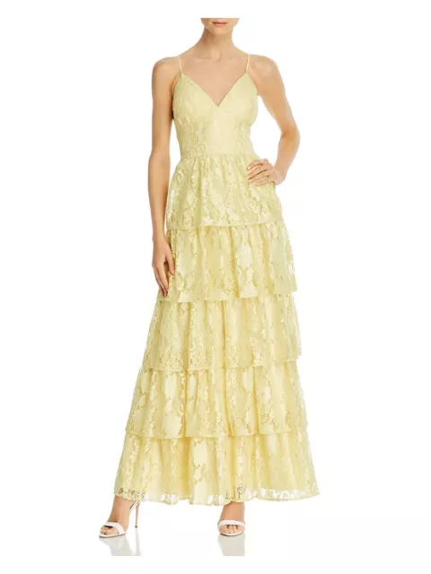 LAUNDRY BY SHELLI SEGAL Womens Yellow Adjustable Straps Formal Dress 4