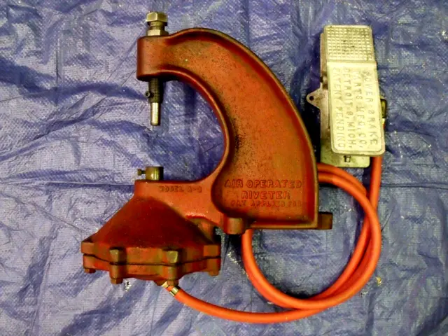 Power Brake Parts MFG Model A-3 Air Operated Riveter w/ Actuation Foot Pedal