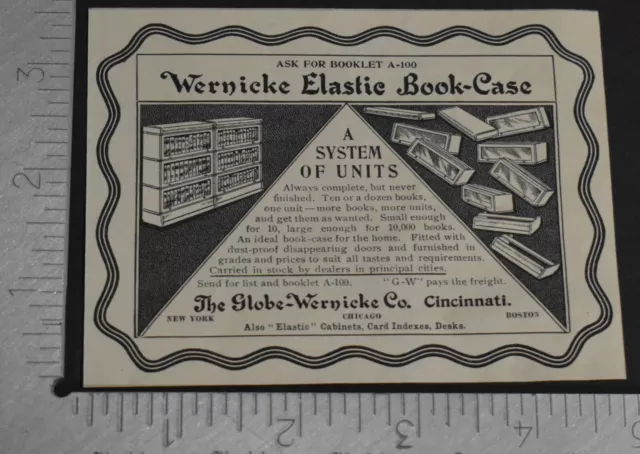 1900 Wernicke Elastic Book Case Cincinnati Ohio System of Units Stackable art