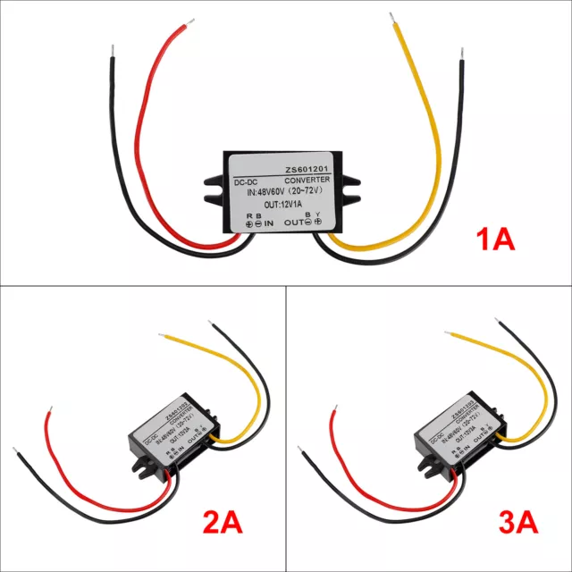 Waterproof DC-DC Converter 60V Step Down to 12V Car Power Supply Module S7