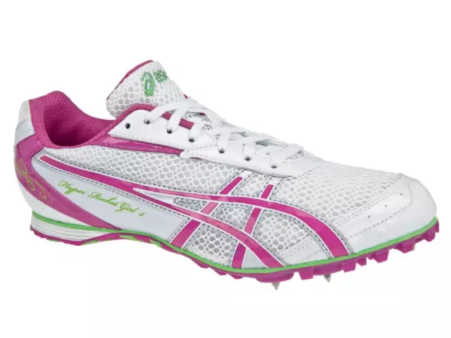 Asics Hyper-Rocketgirl 5 Damen Weiß Rosa Track Sprinten Stollen Schuhe (11)