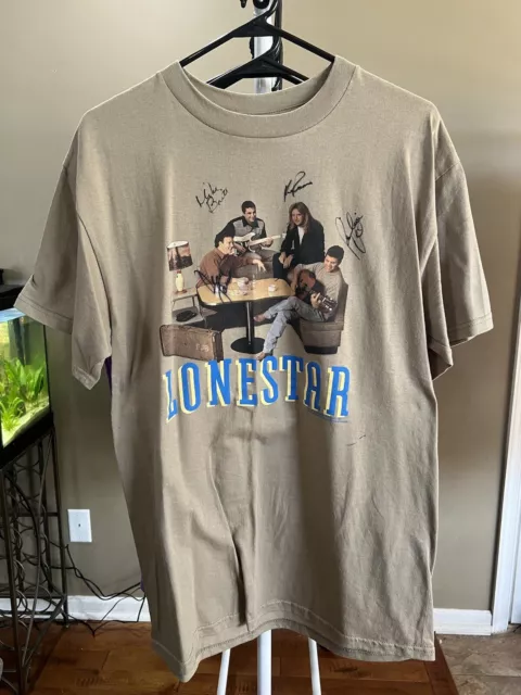 Lonestar vintage band T shirt L 90s Tultex 1999 Autograph Signed