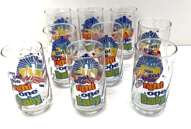 1990s You Got the Right One Baby Uh Huh Ray Charles  Diet Pepsi Tumbler Set of 9