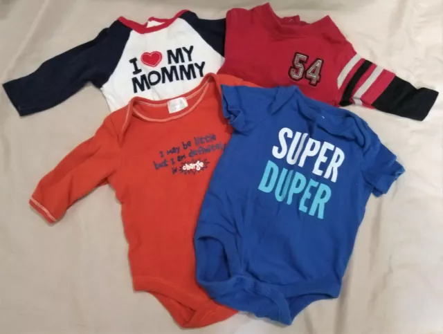 Lot (4) Baby Gap/Koala Kids Bodysuits/Shirts-Funny/Love Mommy/Red-0/3 months
