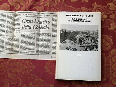 Gershom Scholem da Berlino a Gerusalemme Einaudi 1994 con articolo
