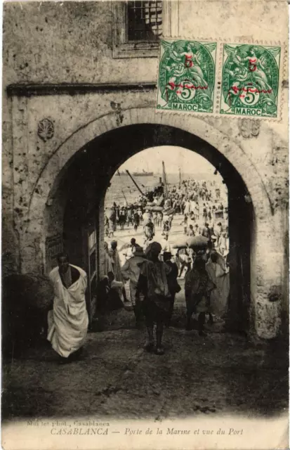 CPA AK MAROC CASABLANCA - Porte de la Marine et vue du Port (92731)