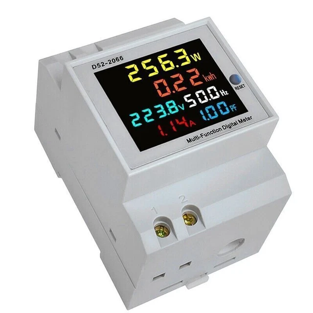 1X(Din Rail AC Monitor 6IN1 40-300V 100A Voltage Current Power Factor Ai