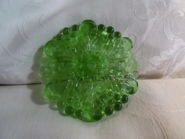 Antique Large Sandwich Glass Bright Green 4 1/2" Curtain Tie Back No Shank 2
