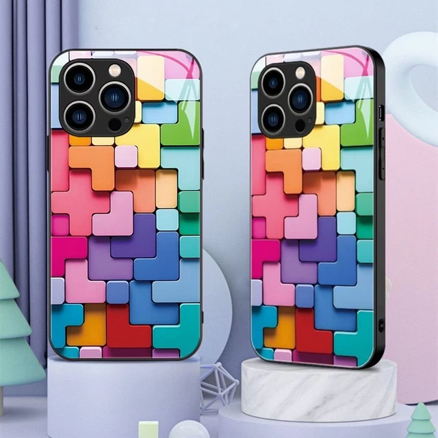 New Flat 3D Square Pattern PlasticCase Cover for iPhone 14/13/12/11 Pro Max