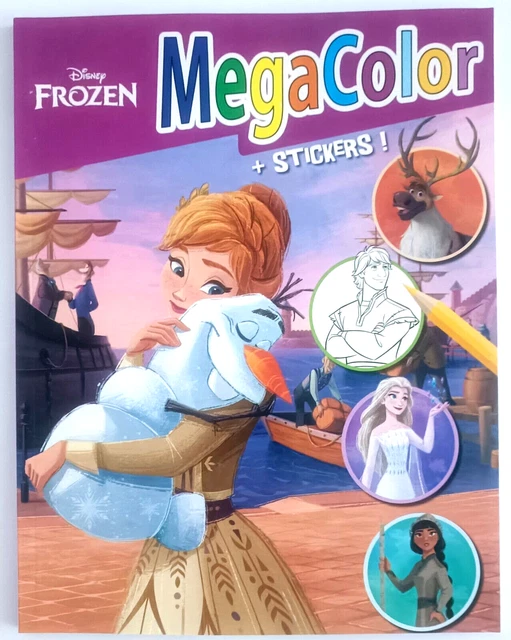 Malbuch Disney FROZEN 2 Mega Color DIN A4 mit 120 Malvorlagen + 25 Sticker