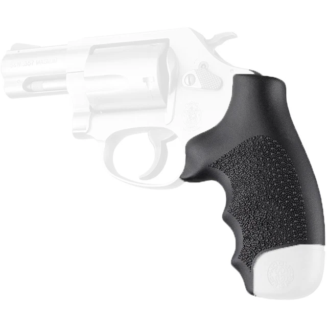 Hogue S&W J-Frame Round Butt Over Molded Rubber Monogrip - Black