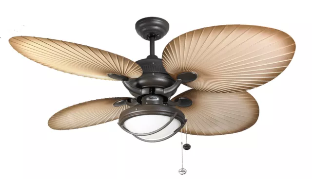 Fantasia Palm Chocolate Brown Ceiling Fan 52in With Light
