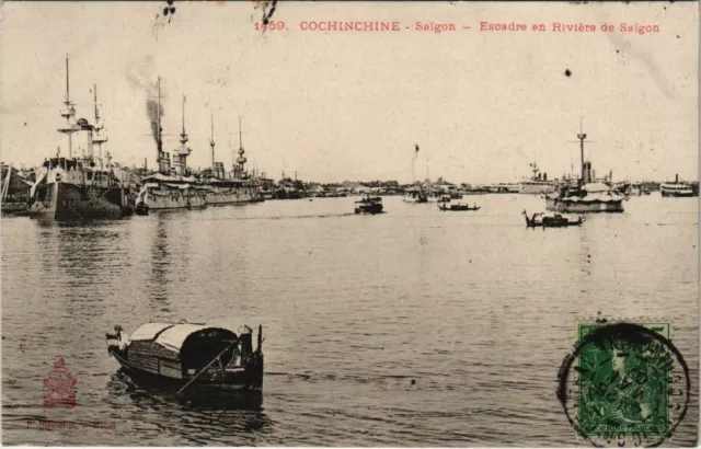 CPA AK VIETNAM Cochinchine SAIGON - Escadre en Riviere de SAIGON (61451)