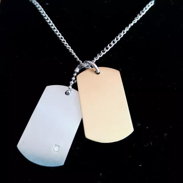 Mens Stainless steel & Gold-plated Dog-Tags set.