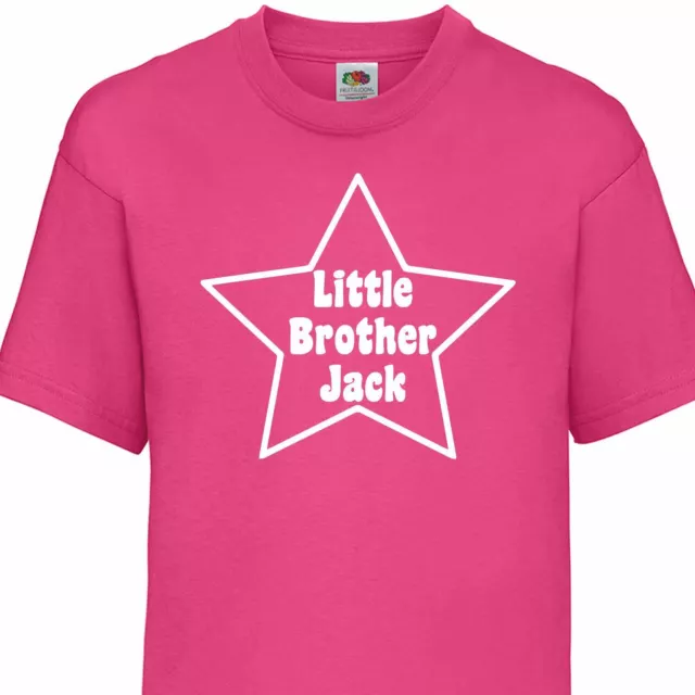 Personalised  Big Little Sister Brother Girls Boys Matching kids t shirt Tops 2