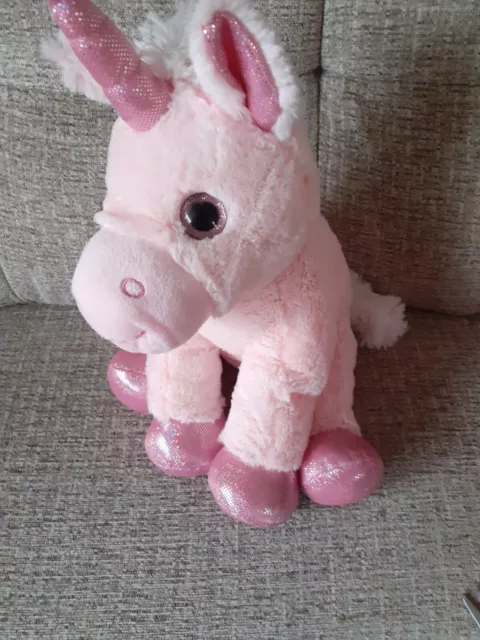 Keel Toys pink unicorn super soft toy plush 15" kids fun glittery