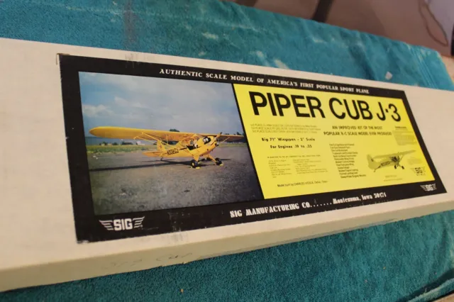 Sig, Piper Cub J-3 Vintage Balsa R/C Plane Kit 71"