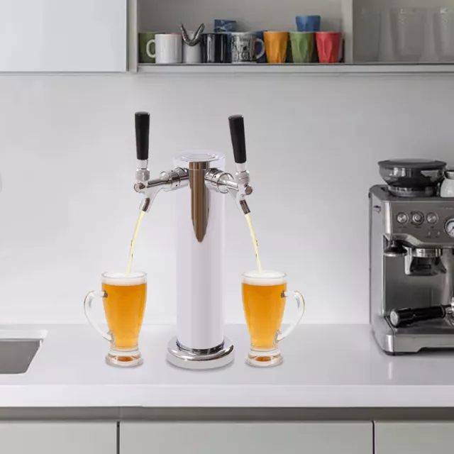 Stainless Steel PU PVC Double-Faucet Beer Tower Beer Dispensing Column Kits New
