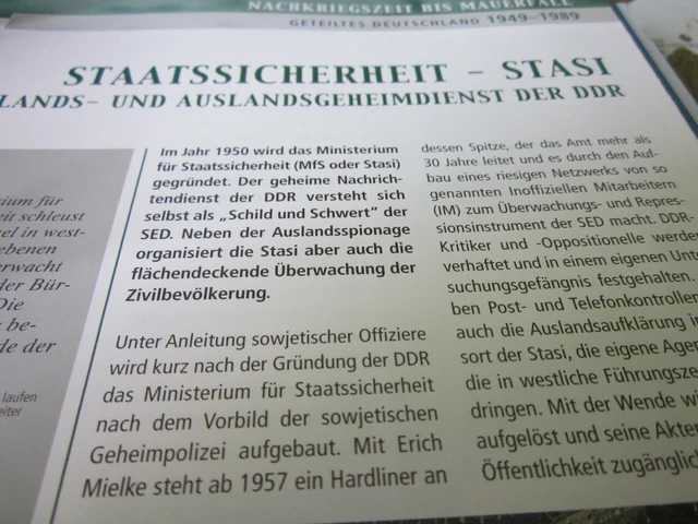 Wie Heißt Der Deutsche Geheimdienst DEUTSCHE GESCHICHTE 1949-1989 Staatssicherheit Stasi Geheimdienst der