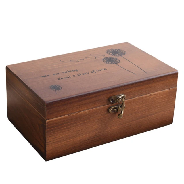 Scatola Regalo In Legno Vintage DECHOUS Con Coperchio - Portagioie, Contenitore Per Piccoli Oggetti - 3