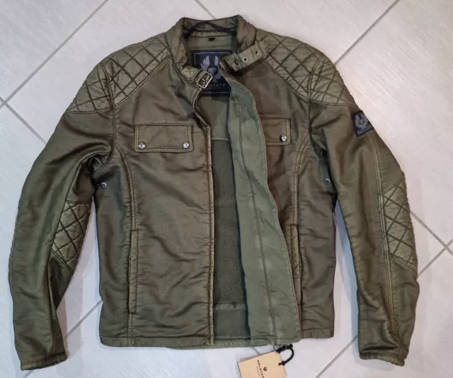 Belstaff X MAN RACING Pure Motorcycles Jacket Olive Green size L Brand New