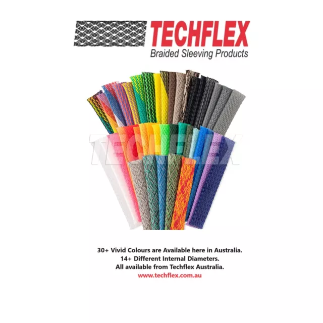 6.4mm Flexo PET Expandable Braided Cable Harness Sleeve Sleeving - Neon Blue