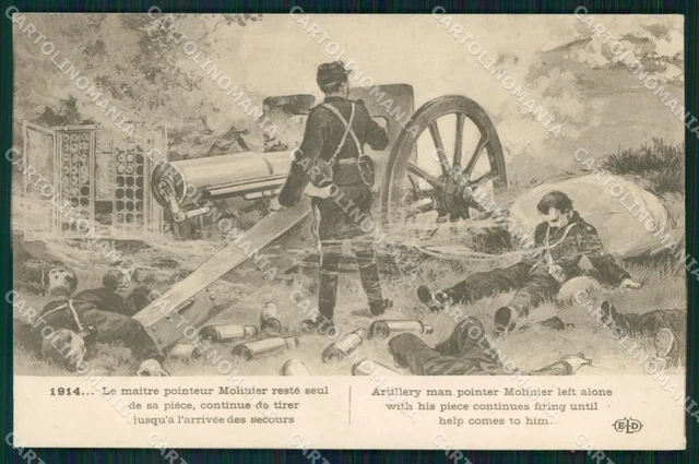 FRENCH MILITARY FRENCH Soldiers WWI Artillery Molinier ELD Postcard ...