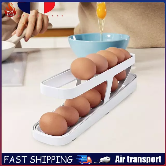 Removable Egg Container Holder Kitchen Gadgets Egg Storage Tray for Home (white)