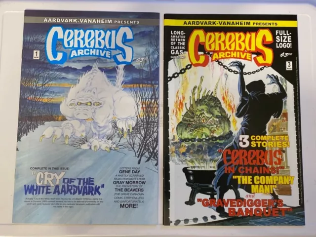 CEREBUS ARCHIVE 1 & 3 Aardvark Vanaheim - early Dave Sim Reprints